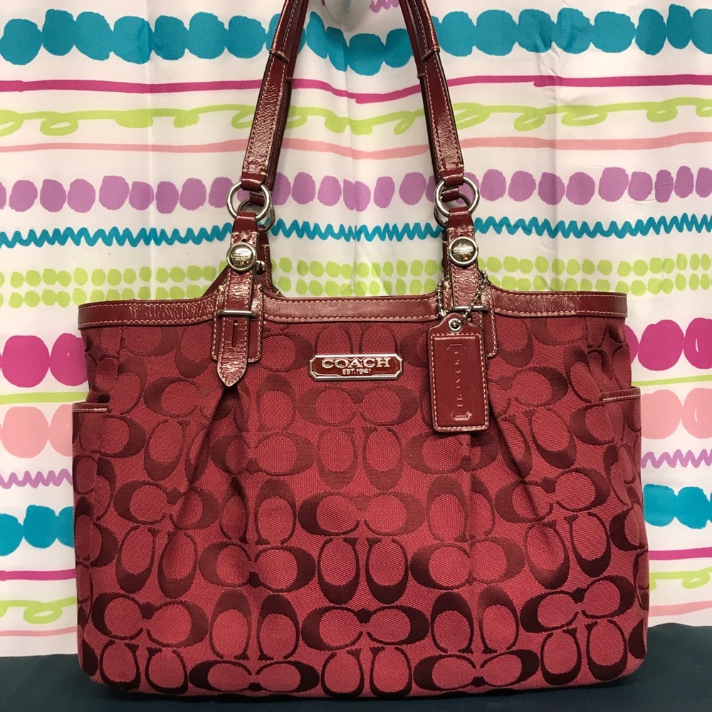 COACH SIGNATURE JACQUARD EAST WEST GALLERY TOTE